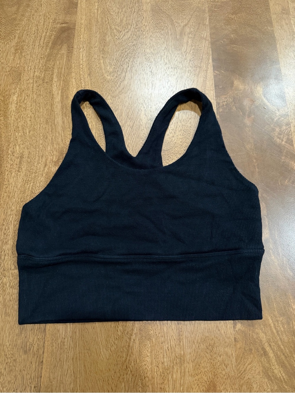 Joah brown Black Ribbed Racerback Bralette